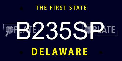 B235SP Delaware License Plate
