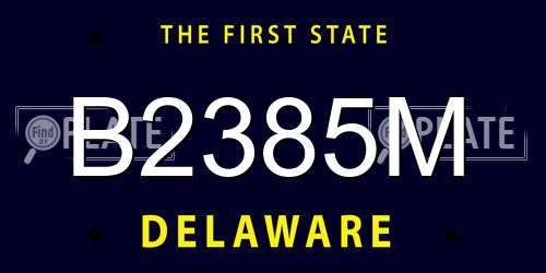 B2385M Delaware License Plate