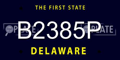 B2385P Delaware License Plate