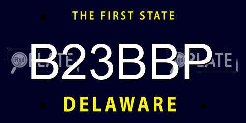 B23BBP Delaware License Plate