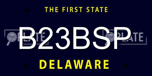 B23BSP Delaware License Plate