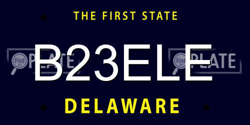 B23ELE Delaware License Plate