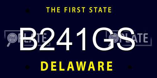 B241GS Delaware License Plate