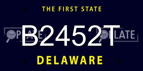 B2452T Delaware License Plate