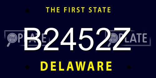 B2452Z Delaware License Plate