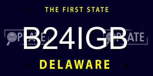 B24IGB Delaware License Plate
