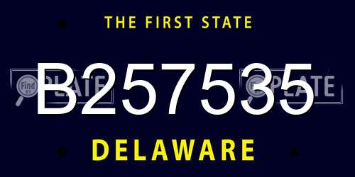 B257535 Delaware License Plate