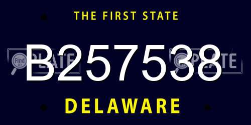 B257538 Delaware License Plate