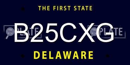B25CXG Delaware License Plate