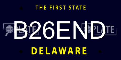 B26END Delaware License Plate