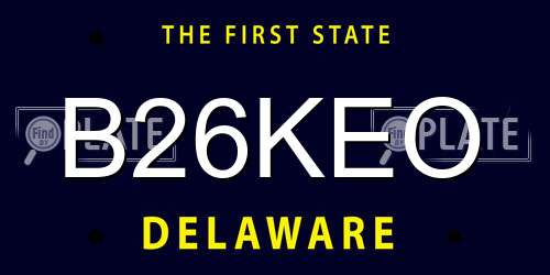B26KEO Delaware License Plate