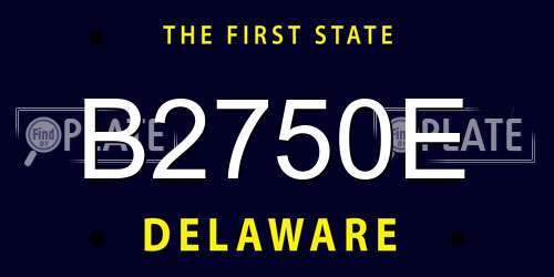B2750E Delaware License Plate