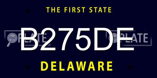 B275DE Delaware License Plate