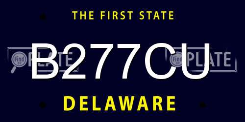 B277CU Delaware License Plate