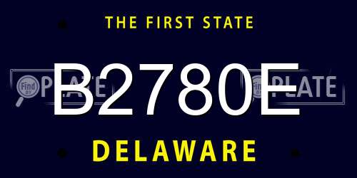 B2780E Delaware License Plate