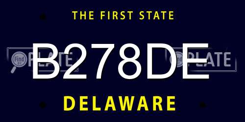 B278DE Delaware License Plate