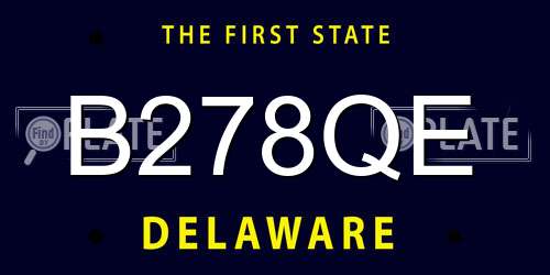 B278QE Delaware License Plate