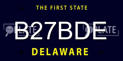 B27BDE Delaware License Plate