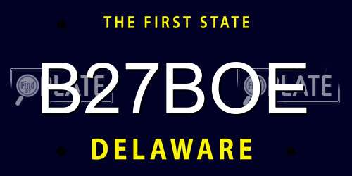 B27BOE Delaware License Plate
