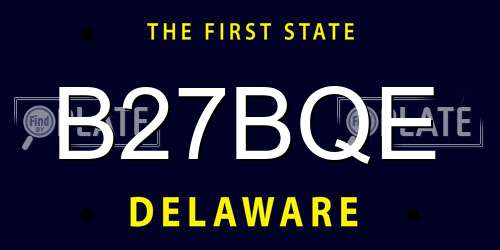B27BQE Delaware License Plate