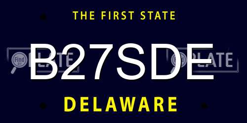 B27SDE Delaware License Plate