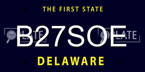 B27SOE Delaware License Plate