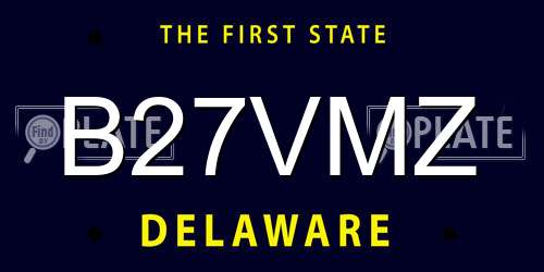 B27VMZ Delaware License Plate