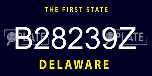B28239Z Delaware License Plate