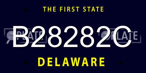 B28282C Delaware License Plate