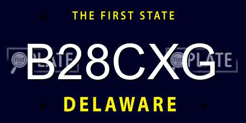 B28CXG Delaware License Plate