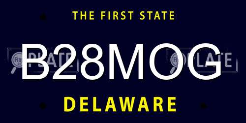 B28MOG Delaware License Plate
