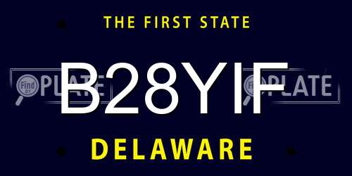 B28YIF Delaware License Plate