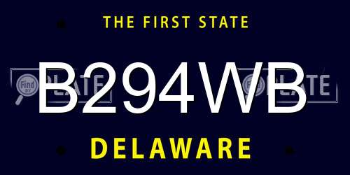 B294WB Delaware License Plate