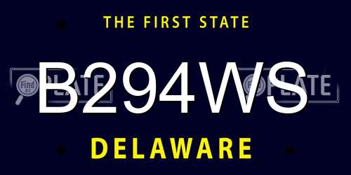 B294WS Delaware License Plate