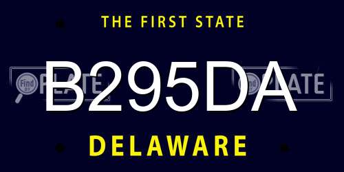 B295DA Delaware License Plate