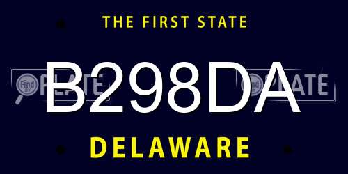B298DA Delaware License Plate