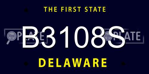 B3108S Delaware License Plate
