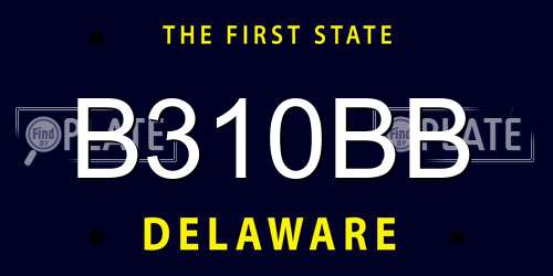 B310BB Delaware License Plate