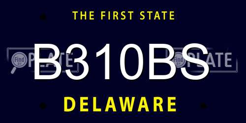 B310BS Delaware License Plate