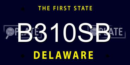 B310SB Delaware License Plate