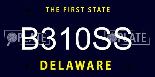 B310SS Delaware License Plate