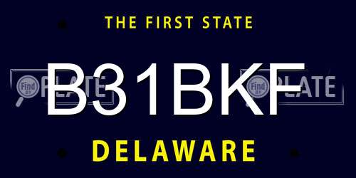 B31BKF Delaware License Plate
