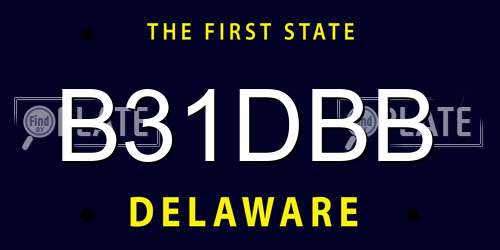 B31DBB Delaware License Plate
