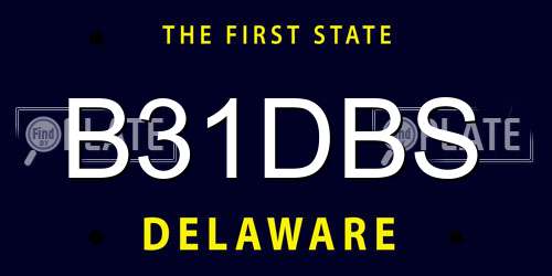 B31DBS Delaware License Plate