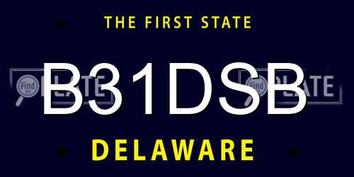 B31DSB Delaware License Plate
