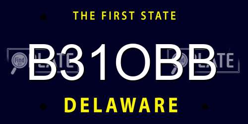 B31OBB Delaware License Plate