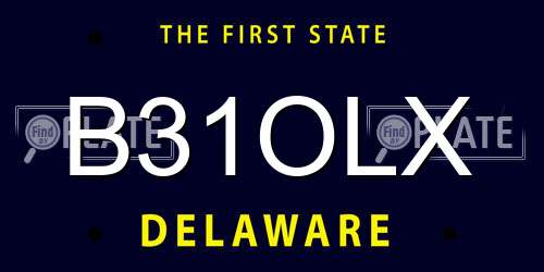 B31OLX Delaware License Plate