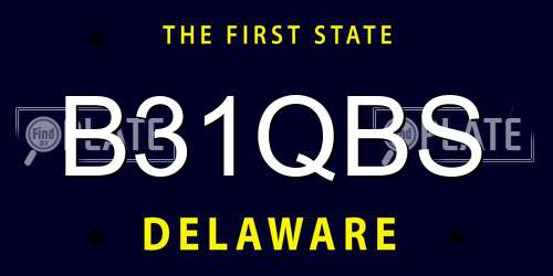 B31QBS Delaware License Plate