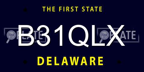 B31QLX Delaware License Plate