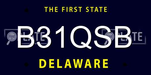 B31QSB Delaware License Plate
